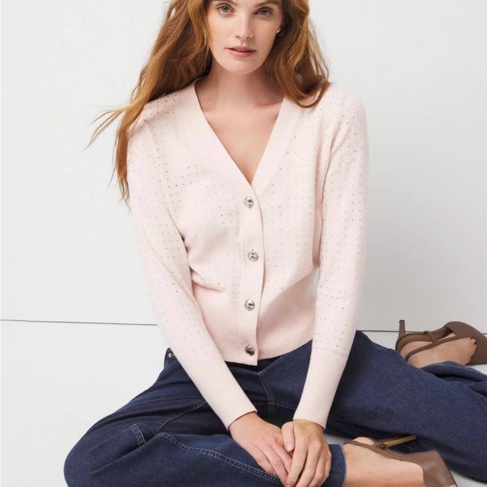 NWT White House Black Market Light Pink Cardigan